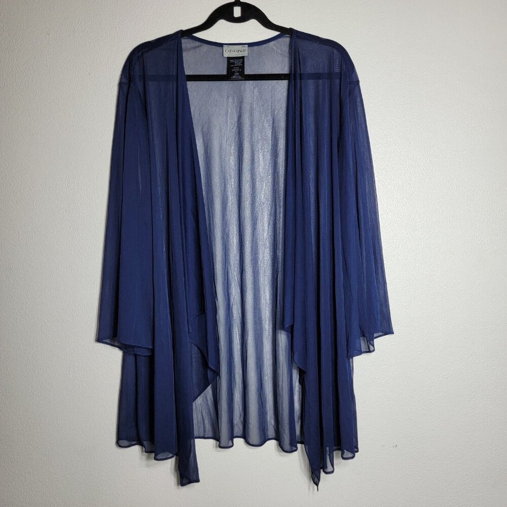 Catherines Blue Open Front Top Plus Size 32w Shee… - image 1